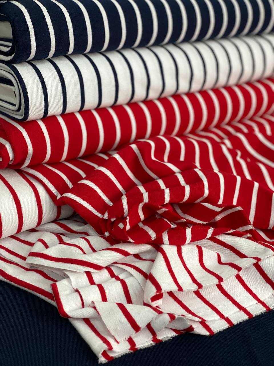 Breton stripe knit fabric