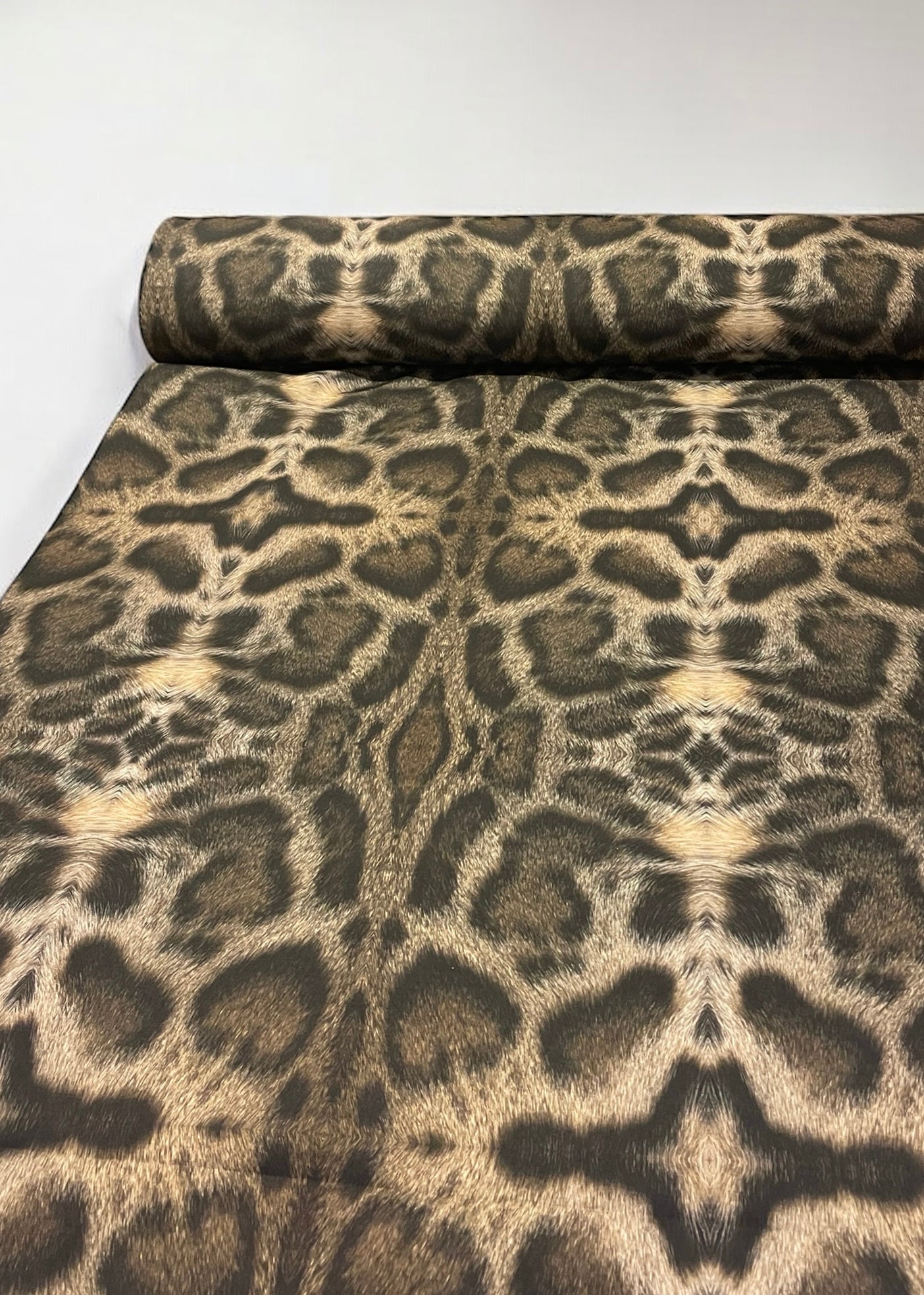 Leopard with leather effect