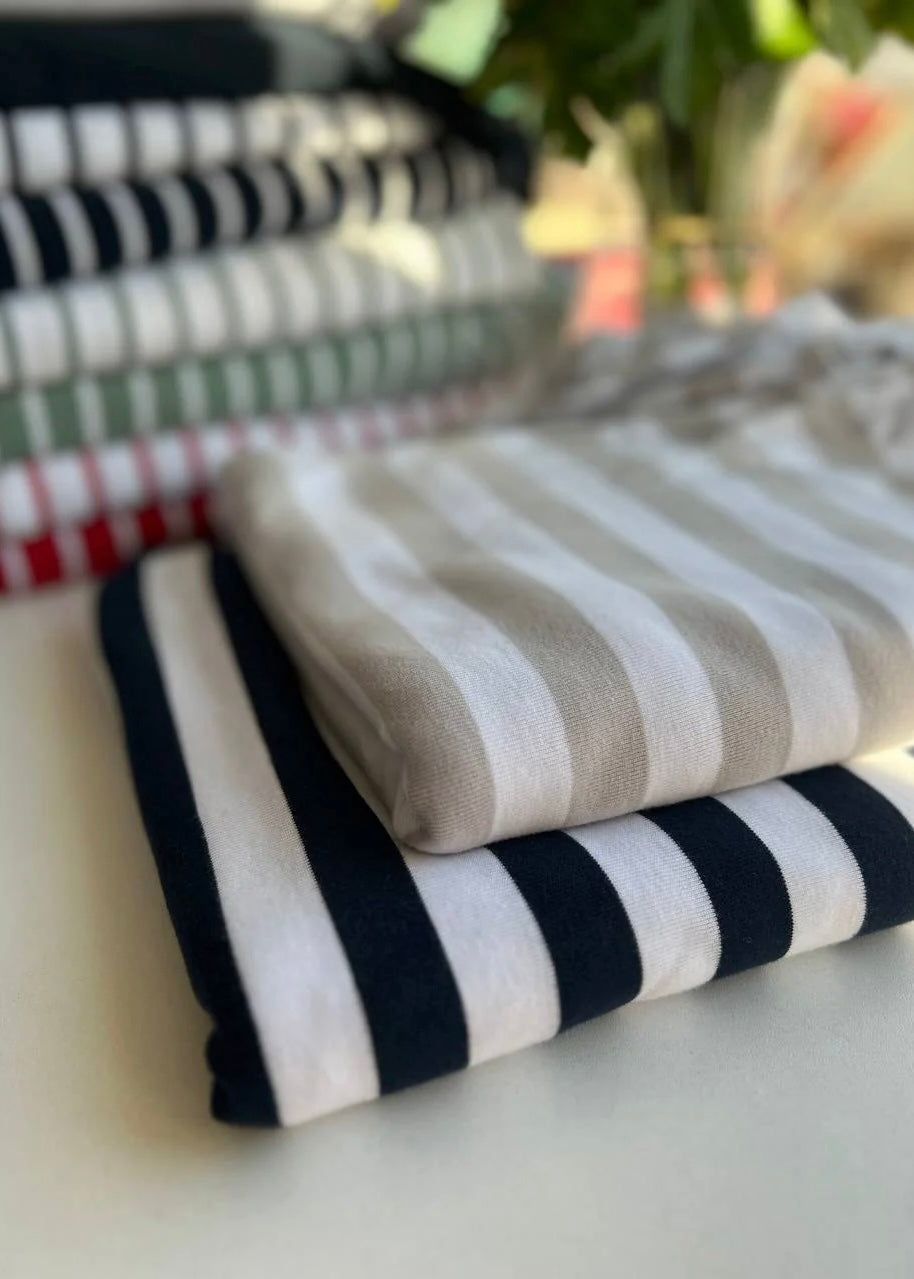 Breton stripe knit fabric