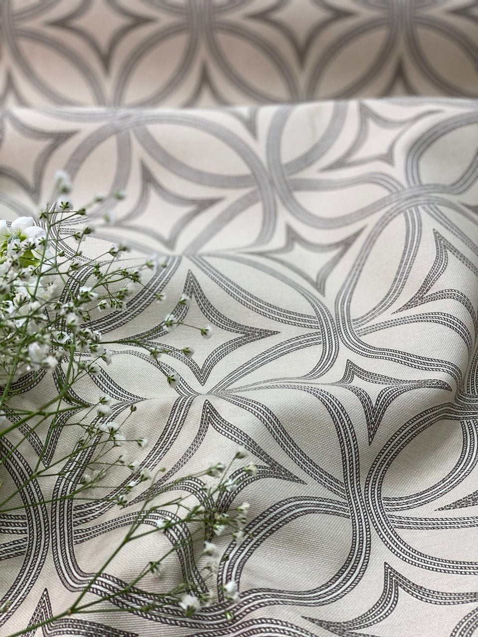 Interior fabric geometric pattern