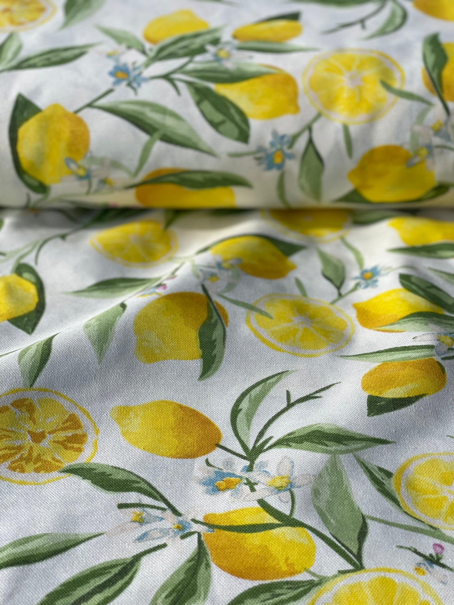 Interior fabric lemons and flowers