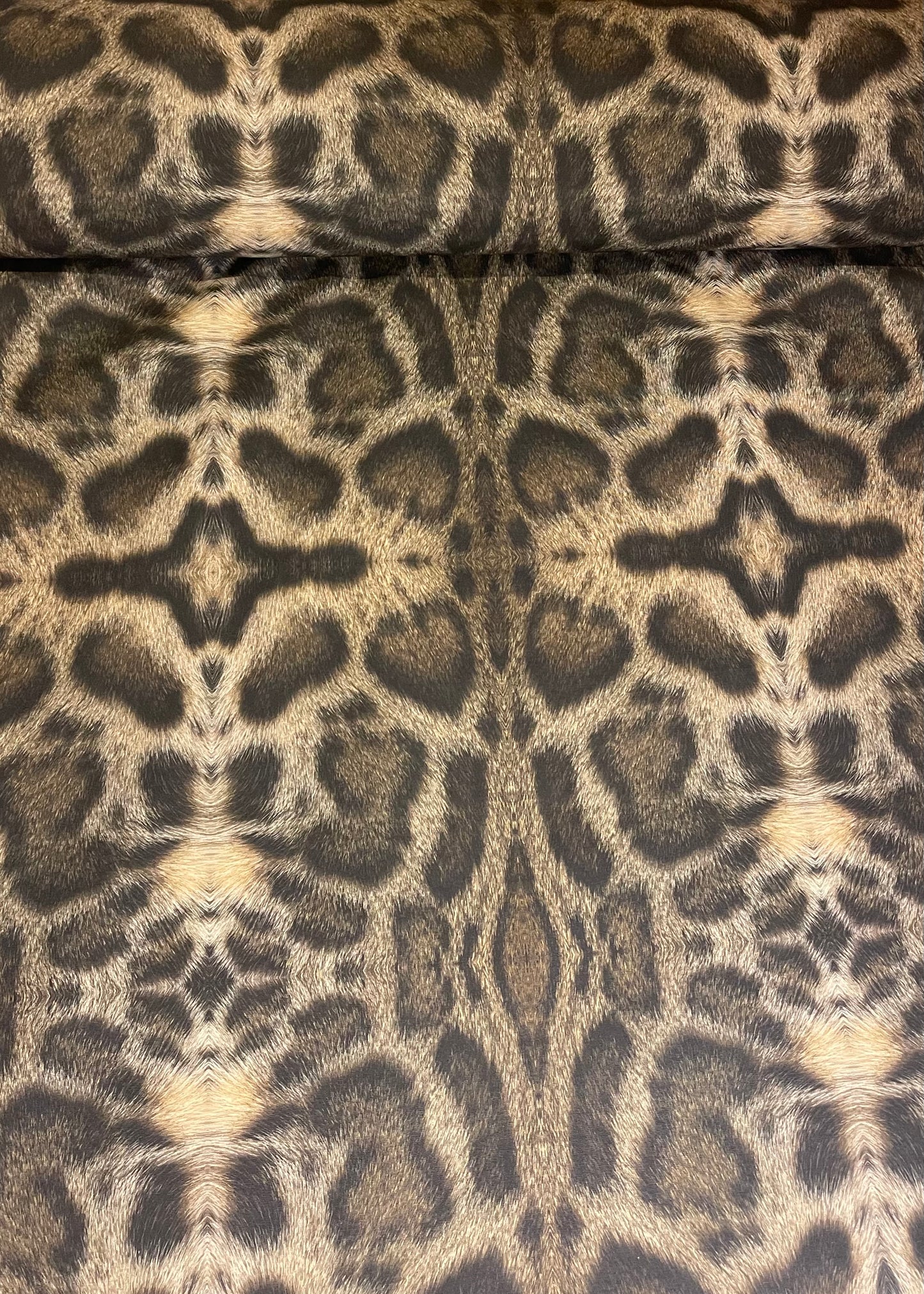 Leopard with leather effect