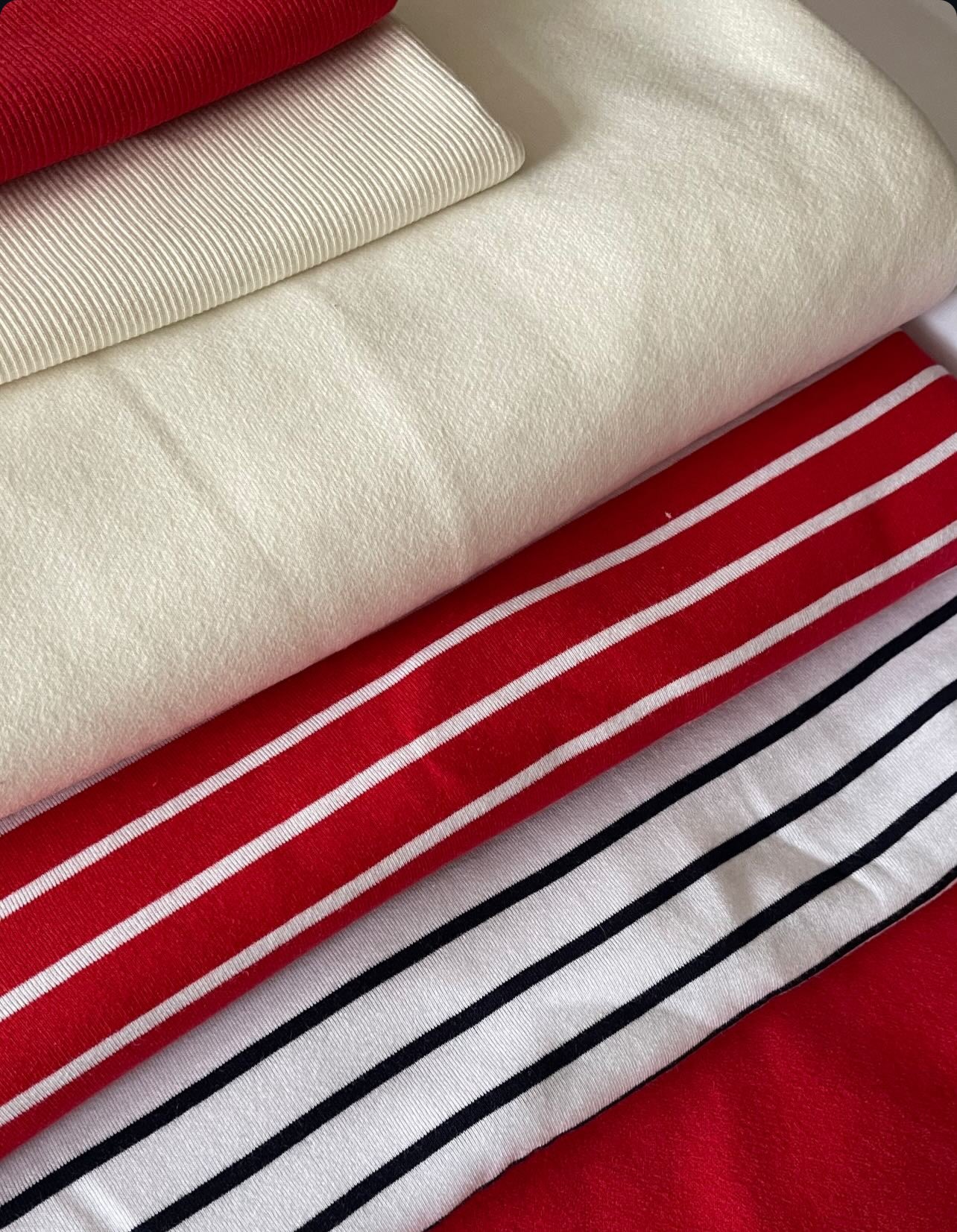 Breton stripe knit fabric