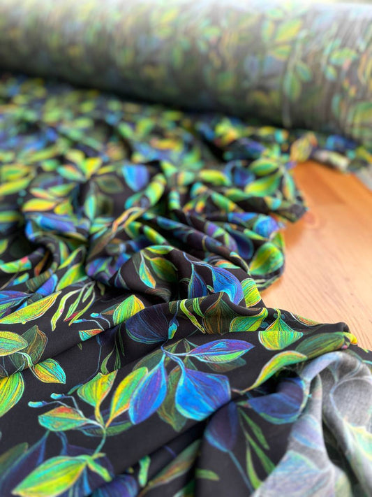 Bamboo viscose SILK TOUCH colorful leaves